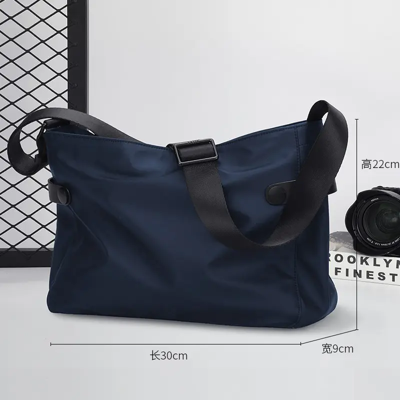 Men's Black Crossbody Shoulder Bag Small Casual Messenger Bag