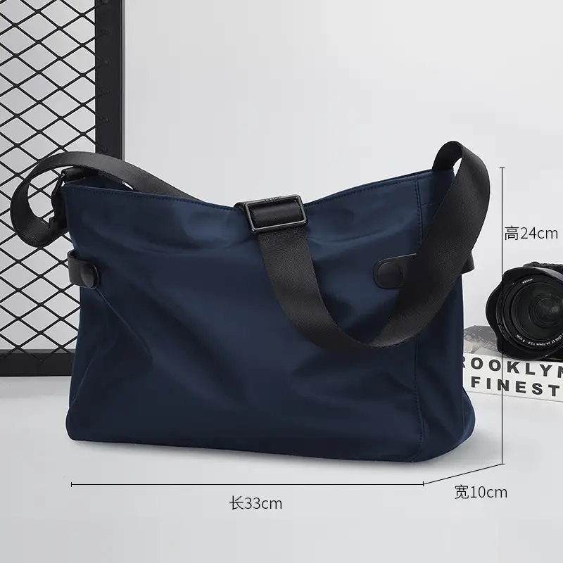 Men's Black Crossbody Shoulder Bag Small Casual Messenger Bag