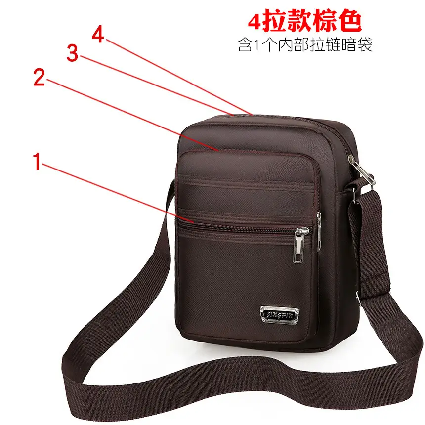 Men's Composite Oxford Cloth Shoulder Bag Black - Image 3