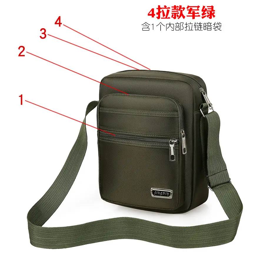 Men's Composite Oxford Cloth Shoulder Bag Black - Image 4