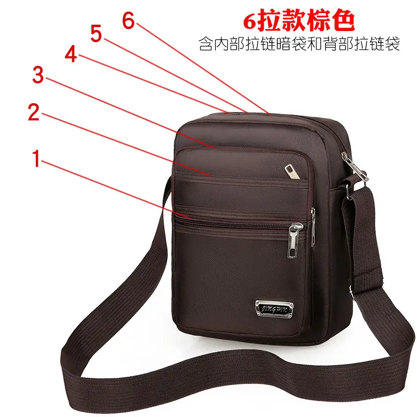 Men's Composite Oxford Cloth Shoulder Bag Black - Image 7
