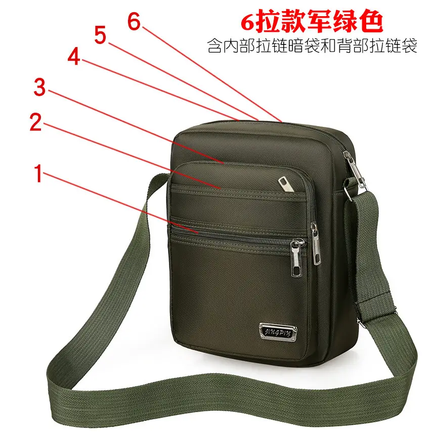 Men's Composite Oxford Cloth Shoulder Bag Black - Image 8