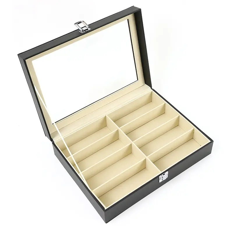 Double Layer Sunglasses Storage Box Black Large Capacity