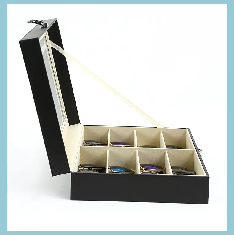 Double Layer Sunglasses Storage Box Black Large Capacity — feature 8