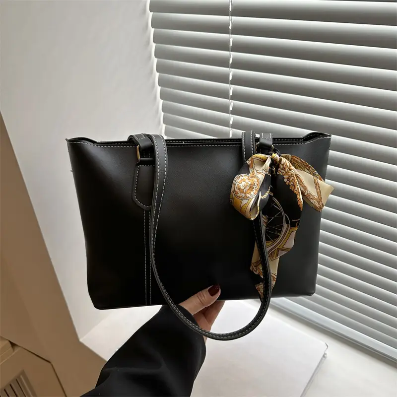 Women's Korean Style Soft Leather Tote Bag Beige 2025 - Image 7