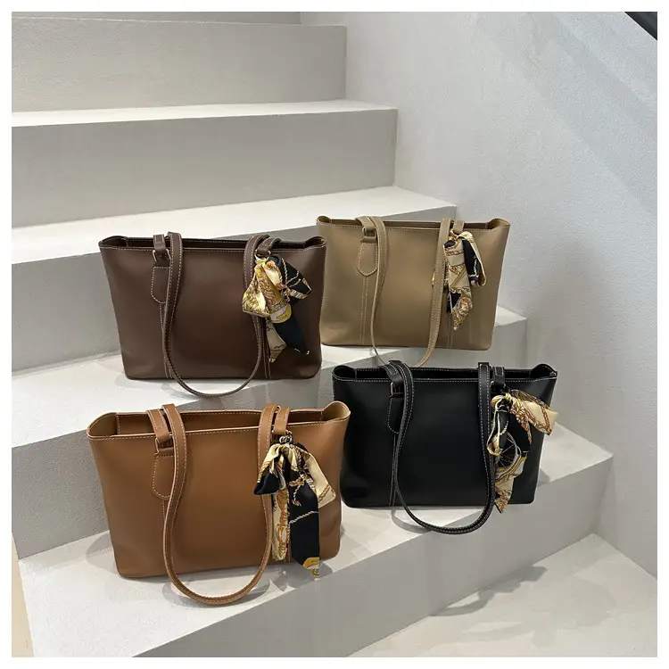 Women's Korean Style Soft Leather Tote Bag Beige 2025 — feature 19