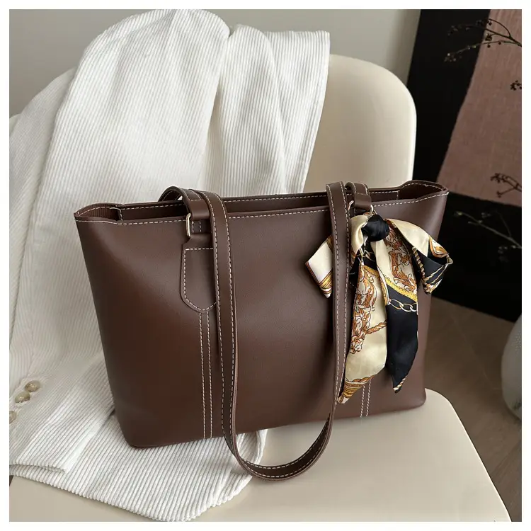 Women's Korean Style Soft Leather Tote Bag Beige 2025 — feature 20