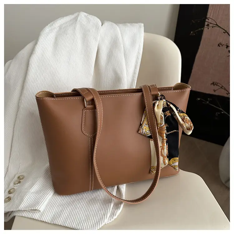Women's Korean Style Soft Leather Tote Bag Beige 2025 — feature 23