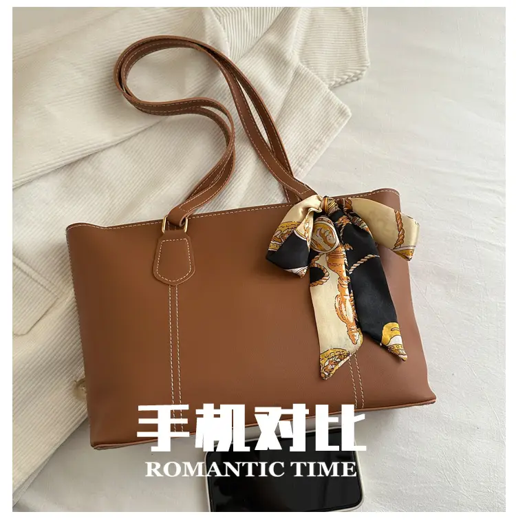 Women's Korean Style Soft Leather Tote Bag Beige 2025 — feature 4