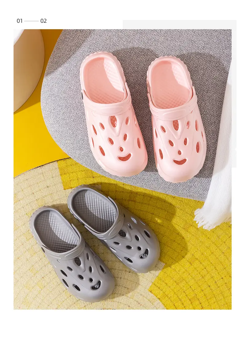 Qida Shun New Fashionable Men's and Women's Hole Shoes Summer Beach Shoes Couple's Dual-Use Sandals Ventilated Baotou Garden Shoes — feature 11