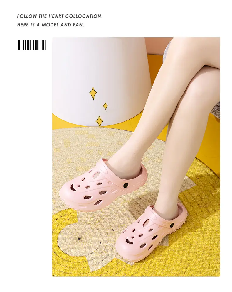 Qida Shun New Fashionable Men's and Women's Hole Shoes Summer Beach Shoes Couple's Dual-Use Sandals Ventilated Baotou Garden Shoes — feature 13