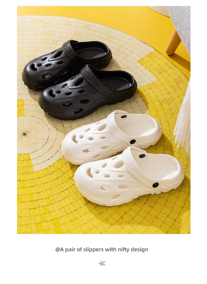 Qida Shun New Fashionable Men's and Women's Hole Shoes Summer Beach Shoes Couple's Dual-Use Sandals Ventilated Baotou Garden Shoes — feature 17