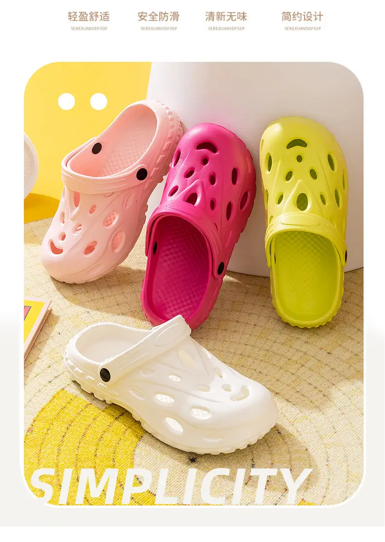 Qida Shun New Fashionable Men's and Women's Hole Shoes Summer Beach Shoes Couple's Dual-Use Sandals Ventilated Baotou Garden Shoes — feature 3