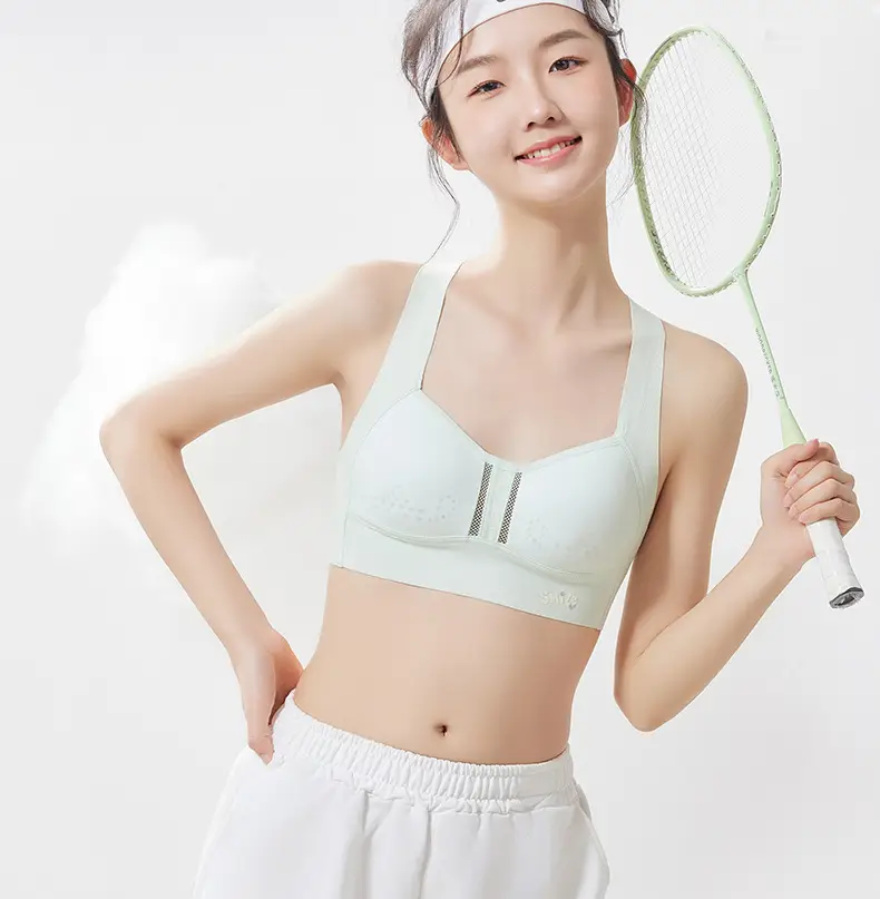 Underwear Honeycomb Mesh Quick-Drying Sports Shock-Proof Bra for Developing Girls Breathable with Breast Pads Thin Full Cup — feature 2