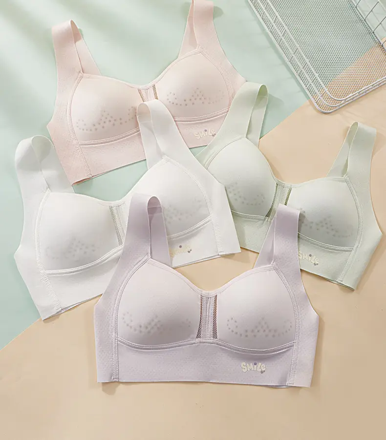 Underwear Honeycomb Mesh Quick-Drying Sports Shock-Proof Bra for Developing Girls Breathable with Breast Pads Thin Full Cup — feature 4