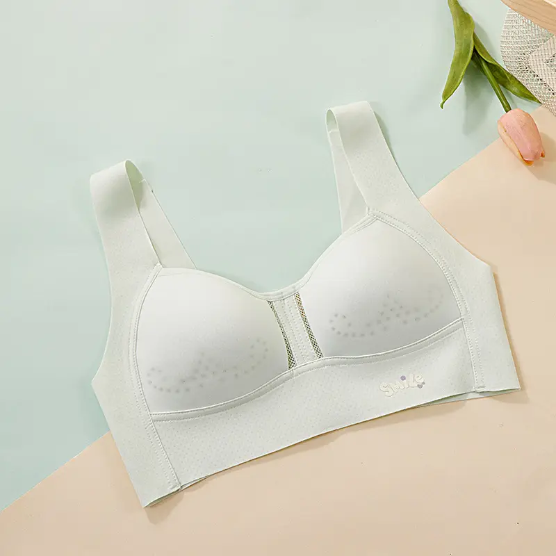 Underwear Honeycomb Mesh Quick-Drying Sports Shock-Proof Bra for Developing Girls Breathable with Breast Pads Thin Full Cup