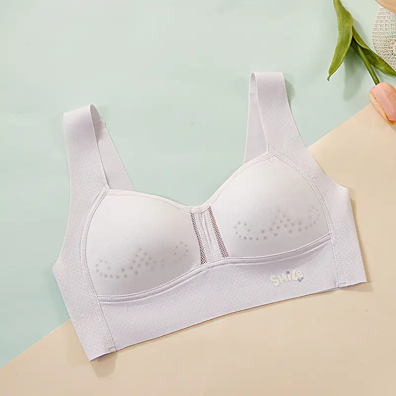 Underwear Honeycomb Mesh Quick-Drying Sports Shock-Proof Bra for Developing Girls Breathable with Breast Pads Thin Full Cup
