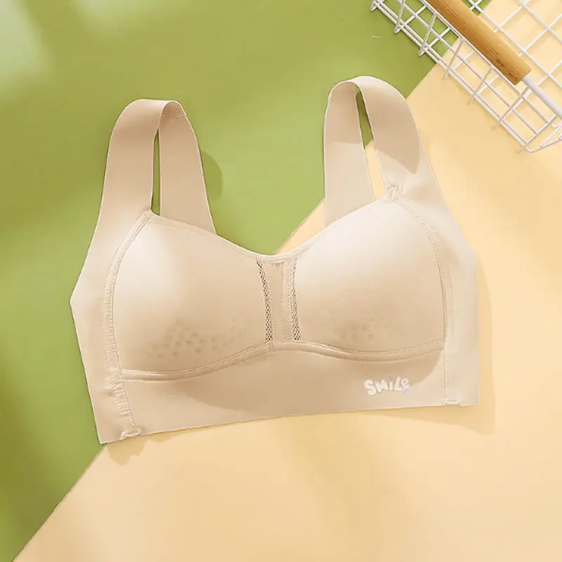 Underwear Honeycomb Mesh Quick-Drying Sports Shock-Proof Bra for Developing Girls Breathable with Breast Pads Thin Full Cup