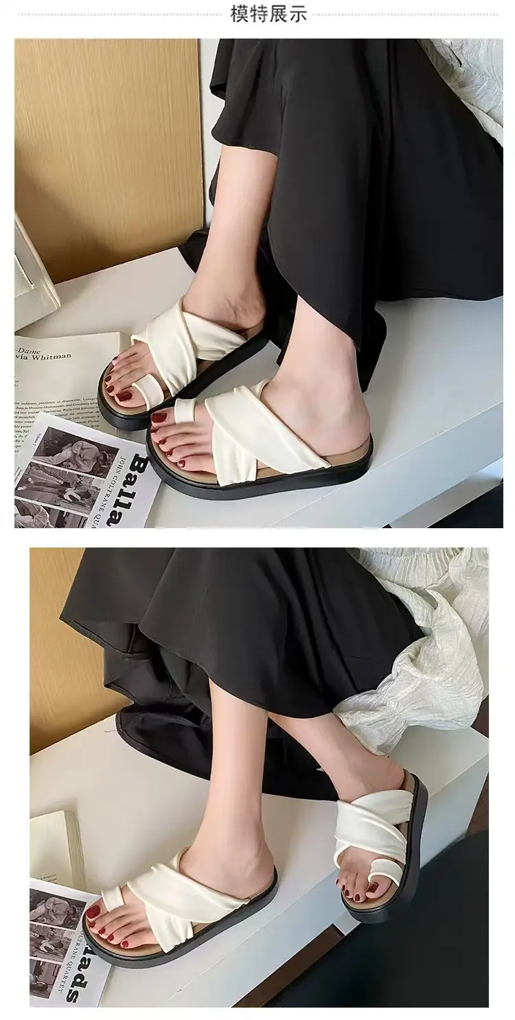 2025 Women's Cross Strap Thick Soled Slippers — feature 19