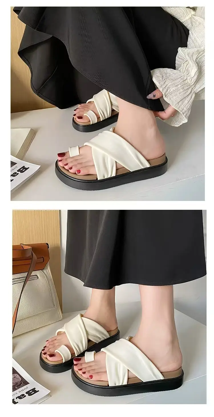 2025 Women's Cross Strap Thick Soled Slippers — feature 20
