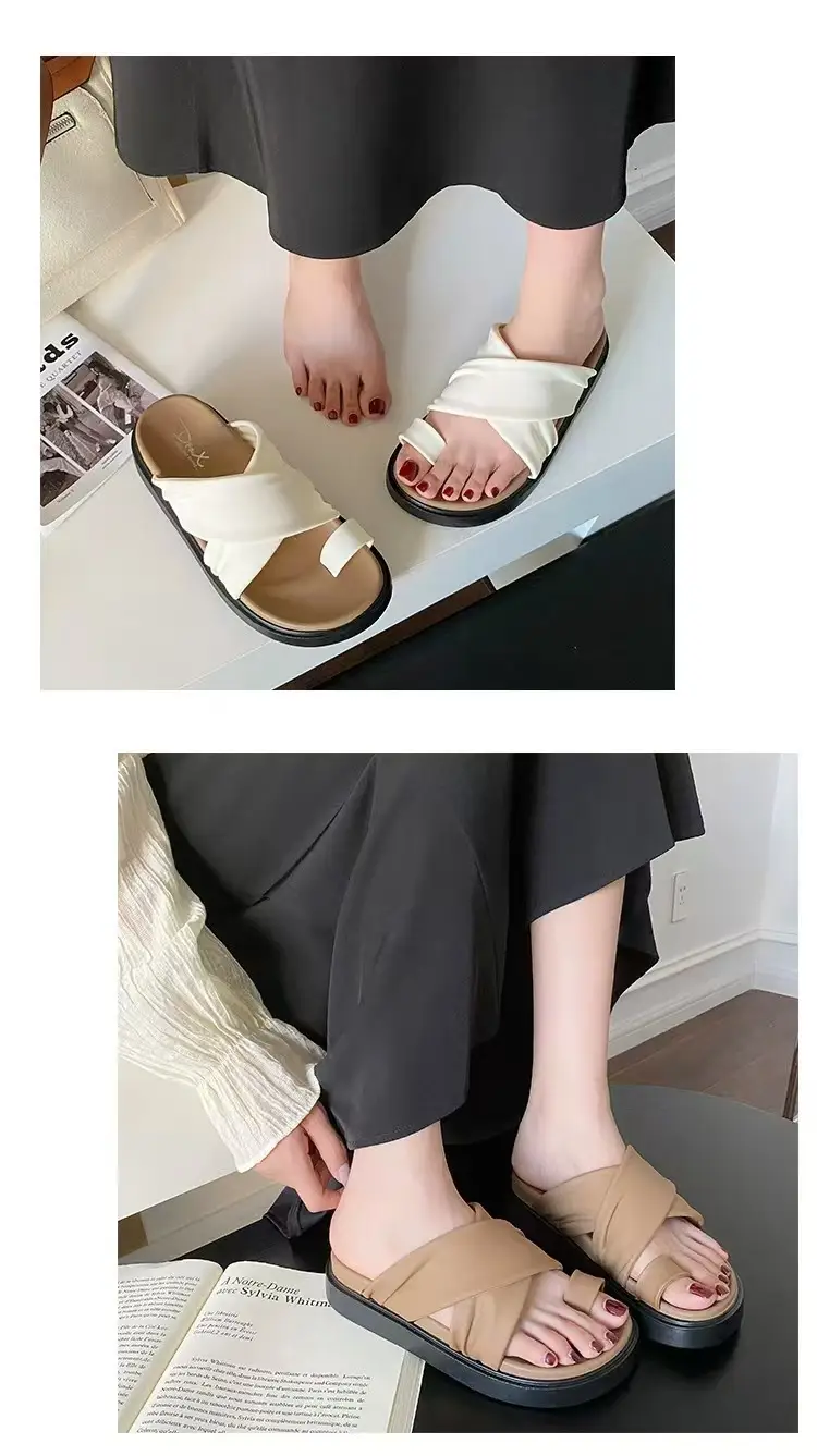 2025 Women's Cross Strap Thick Soled Slippers — feature 22
