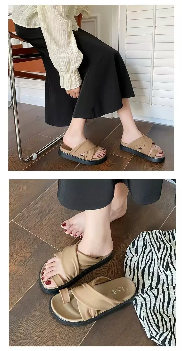 2025 Women's Cross Strap Thick Soled Slippers — feature 24