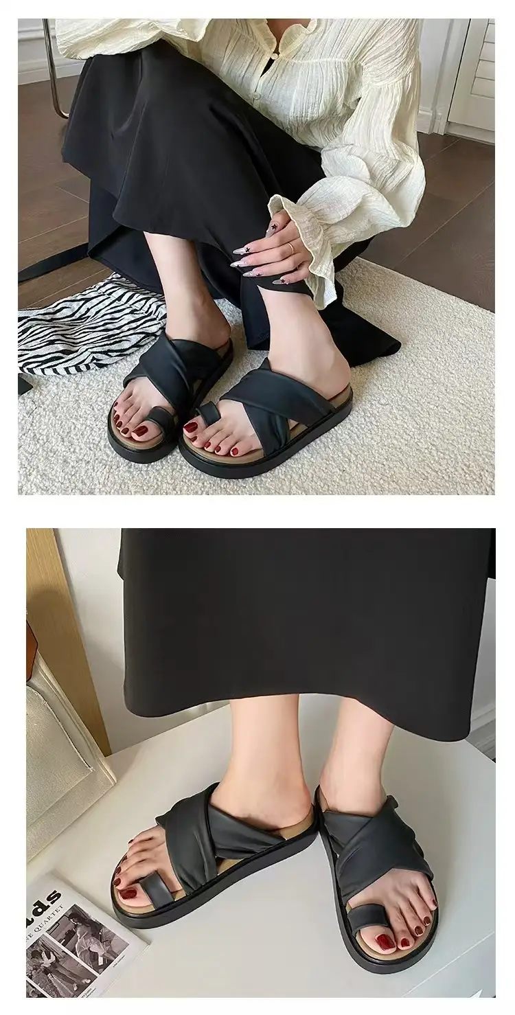 2025 Women's Cross Strap Thick Soled Slippers — feature 25