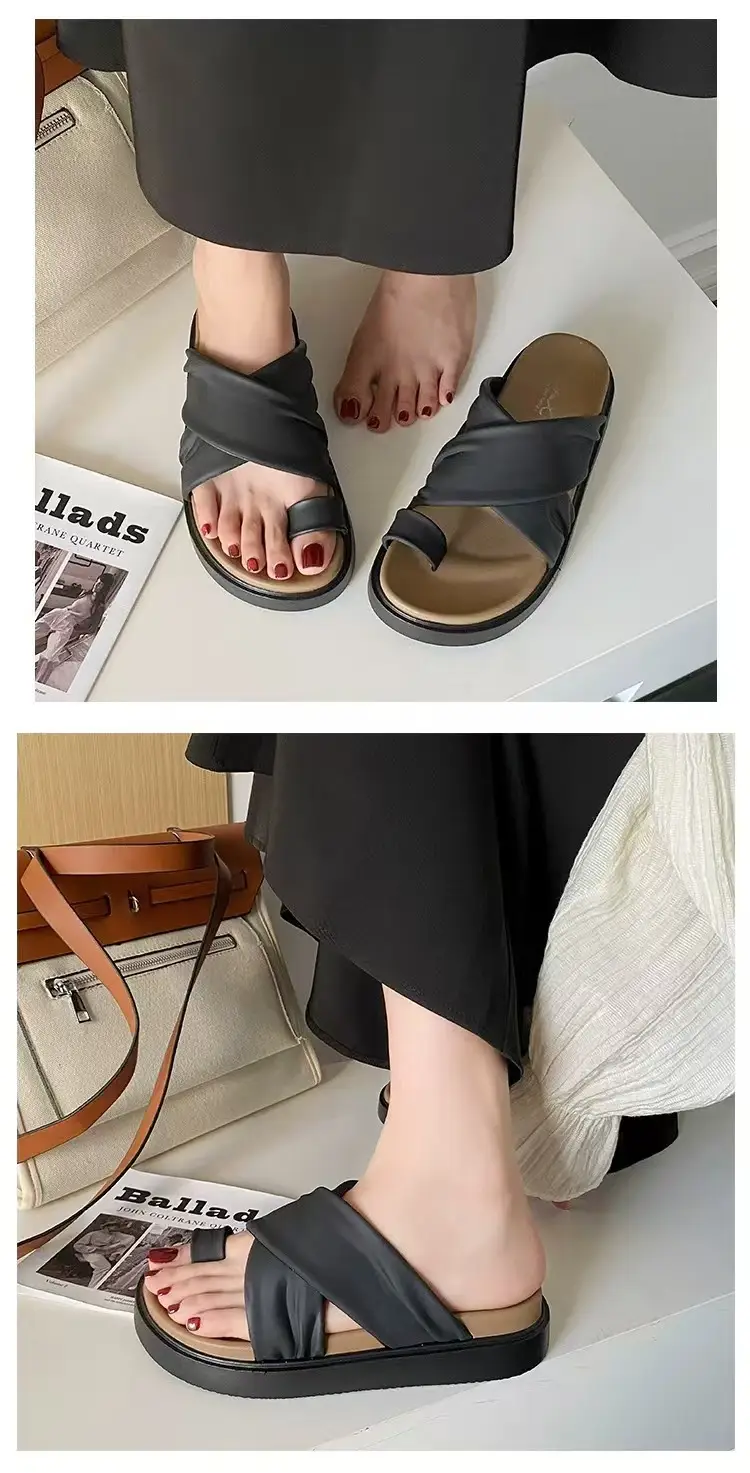 2025 Women's Cross Strap Thick Soled Slippers — feature 26