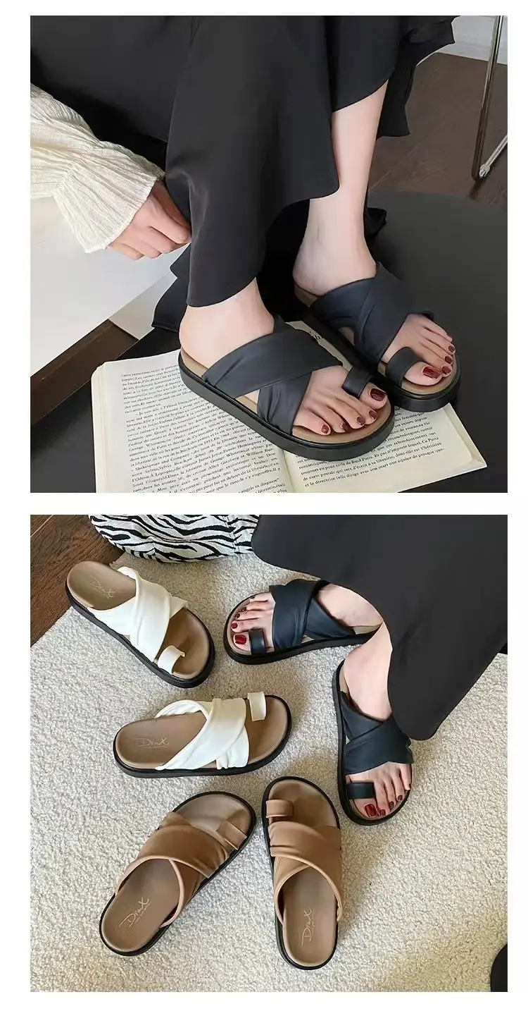 2025 Women's Cross Strap Thick Soled Slippers — feature 27