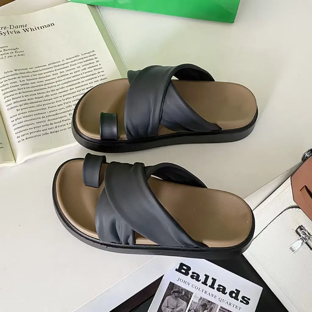 2025 Women's Cross Strap Thick Soled Slippers - Image 2