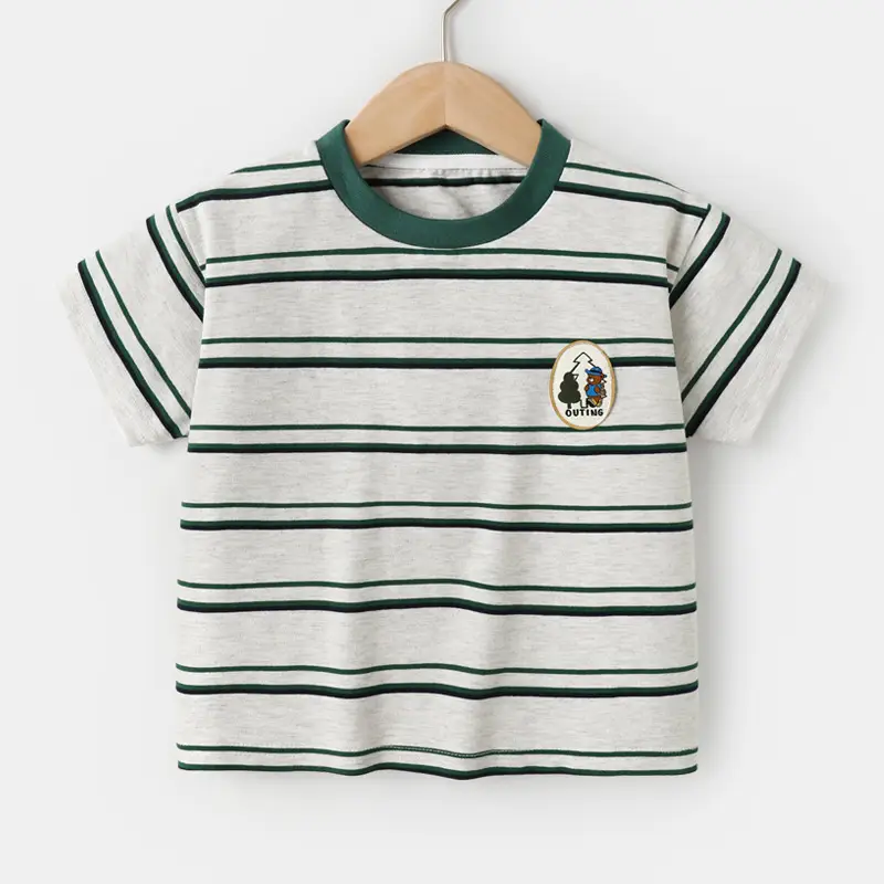 Boys Striped T-Shirt Summer Top Half Sleeve Cotton