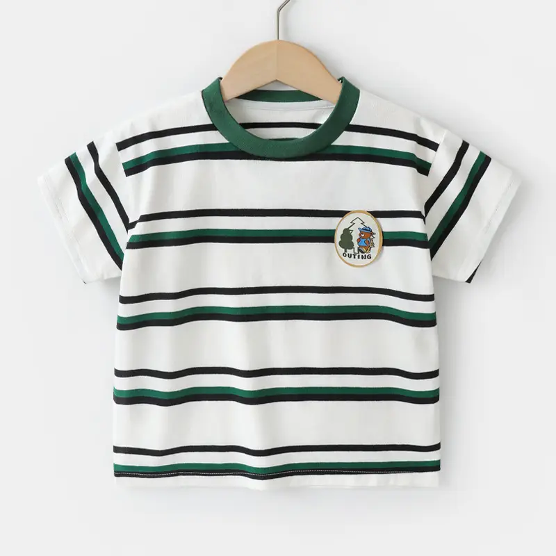 Boys Striped T-Shirt Summer Top Half Sleeve Cotton