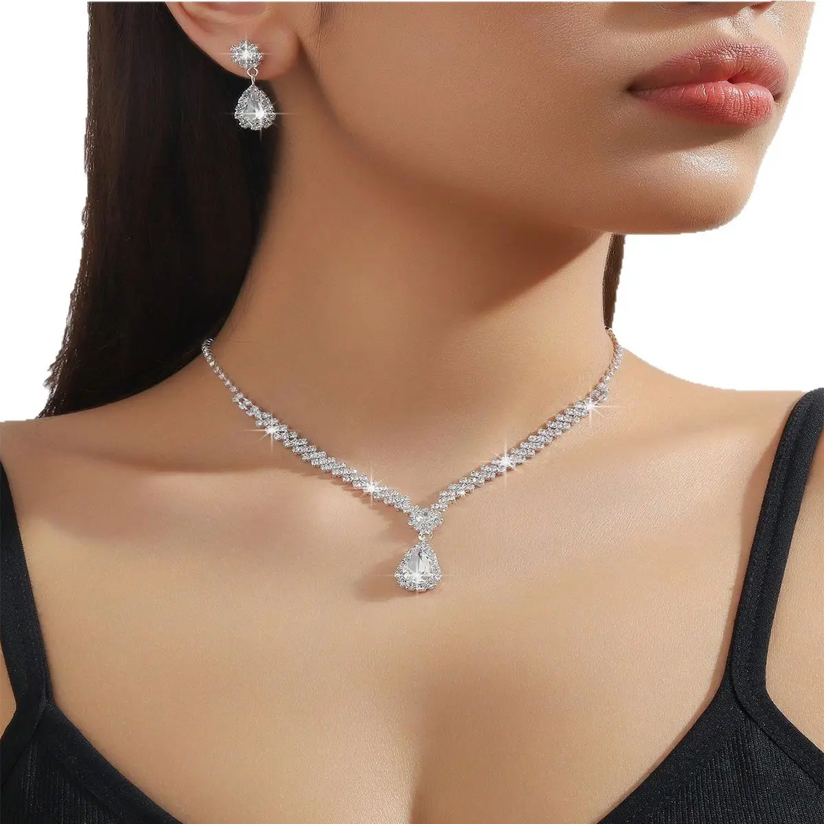 Brilliant Diamond Lady Bride Necklace for Wedding Banquet