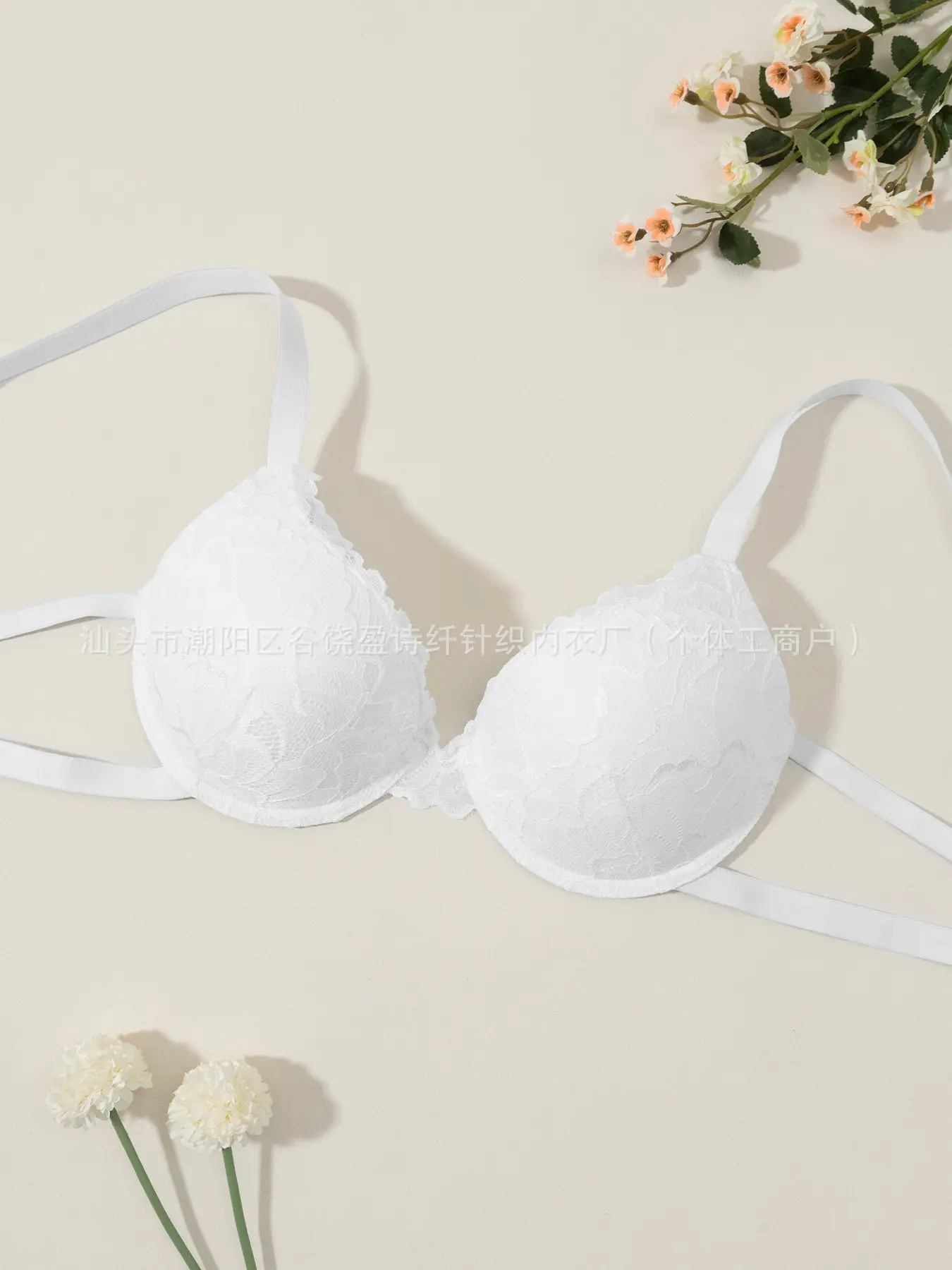 Lace Gathered Bra for Women European American - Image 2