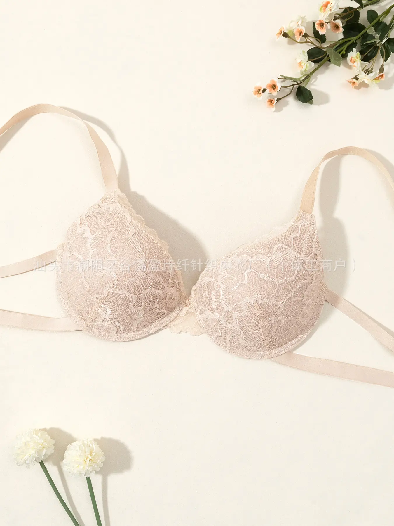 Lace Gathered Bra for Women European American - Image 4