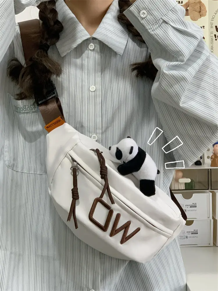 Korean Letter Crossbody Bag Women White Large Capacity — feature 39