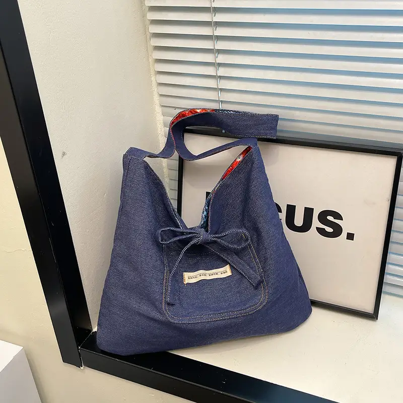 2025 Ethnic Denim Shoulder Bag Large Capacity Crossbody