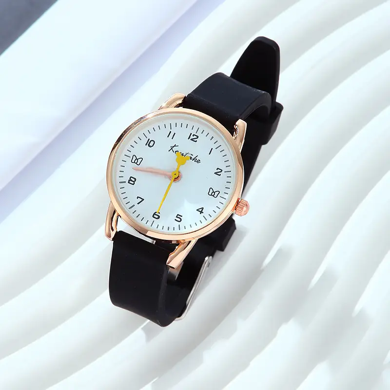 Pink Leather Watch for Girls with Gold Dial — feature 4
