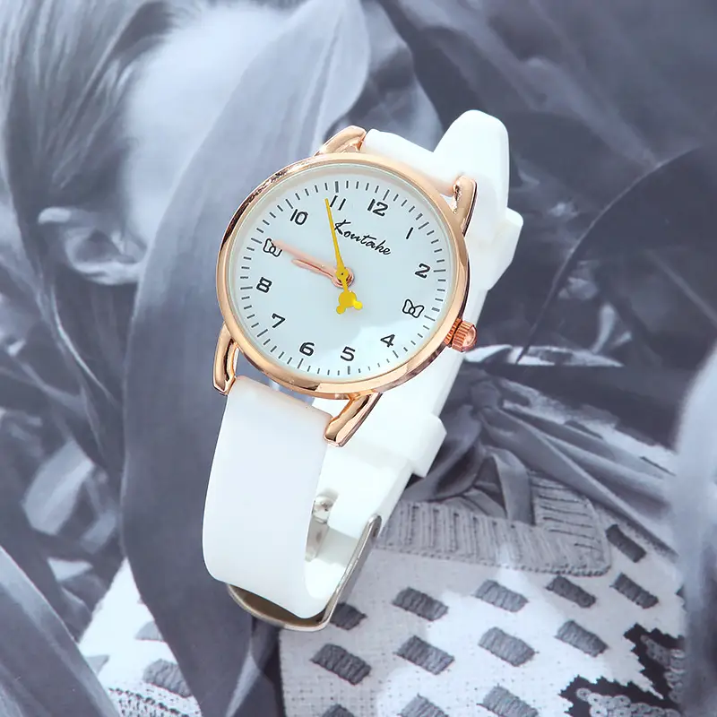 Pink Leather Watch for Girls with Gold Dial — feature 5
