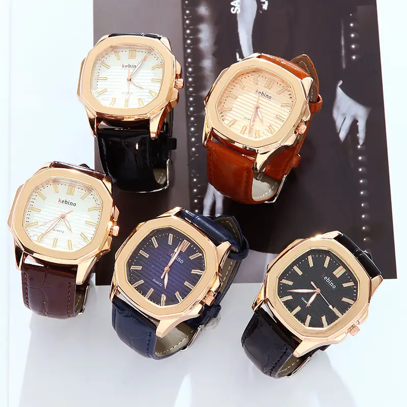 Men's Square Quartz Watch Luminous Waterproof Business Wristwatch