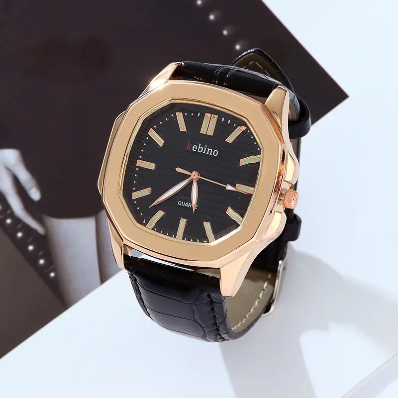 Men's Square Quartz Watch Luminous Waterproof Business Wristwatch