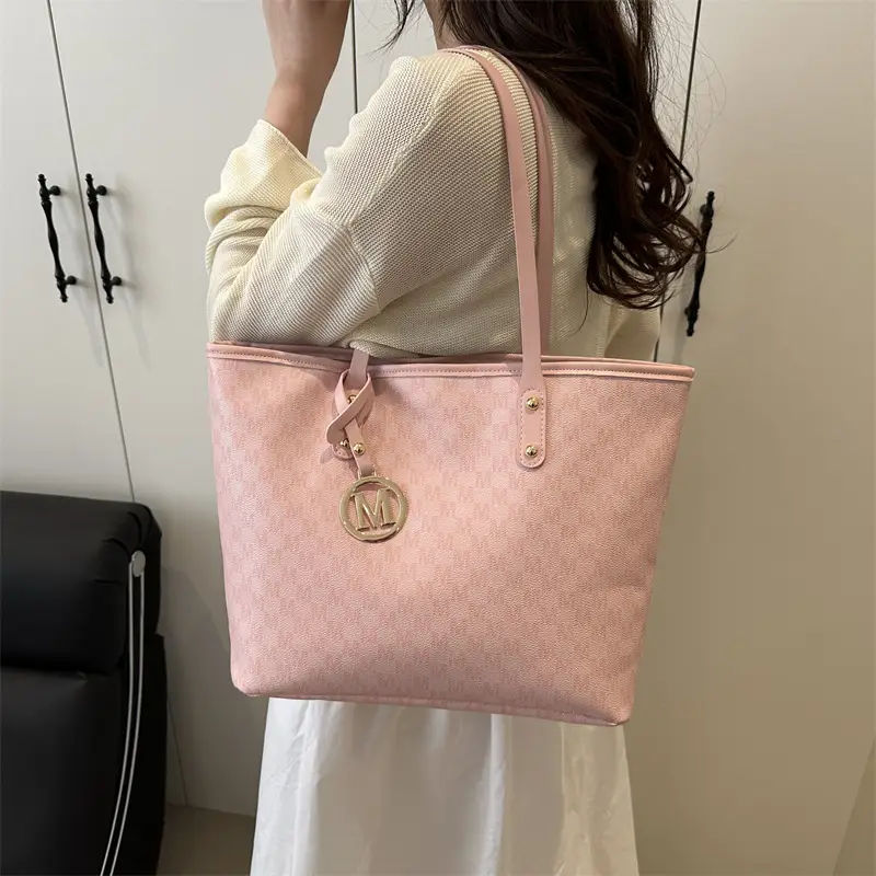 Women's Monogram Check Tote Bag Large Capacity Shoulder Bag - Image 7