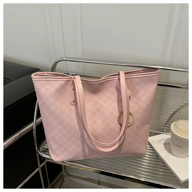 Women's Monogram Check Tote Bag Large Capacity Shoulder Bag — feature 23