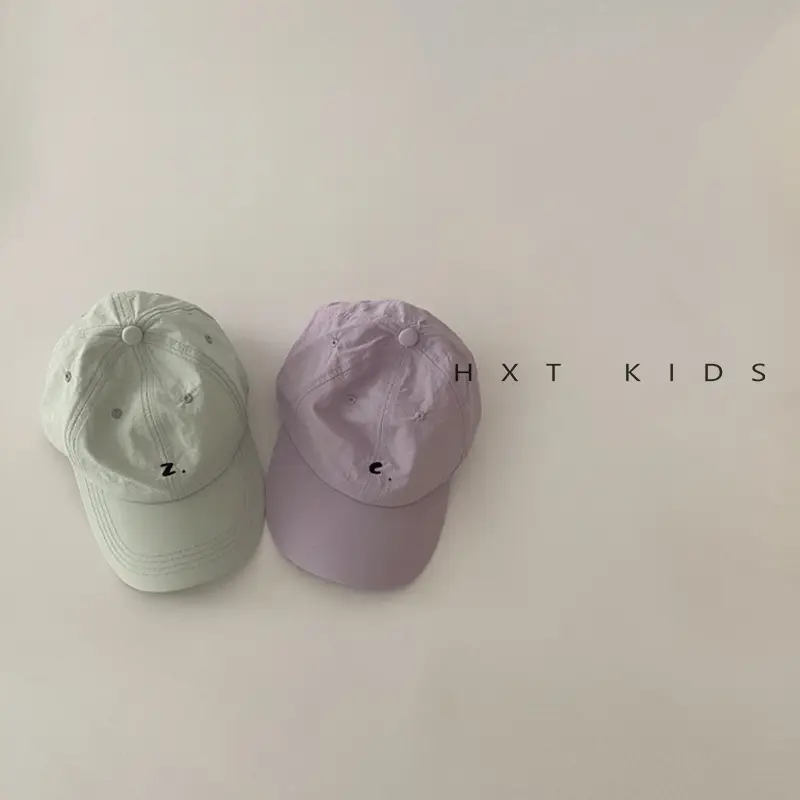 Children's Cap Summer Light Green Letter Embroidery - Image 11