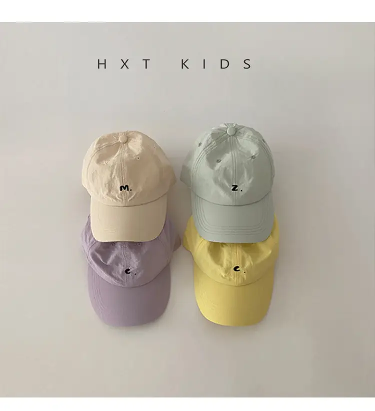 Children's Cap Summer Light Green Letter Embroidery — feature 5