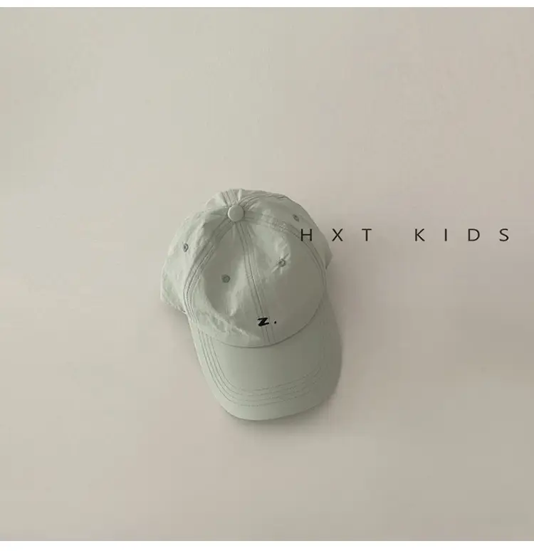 Children's Cap Summer Light Green Letter Embroidery — feature 9