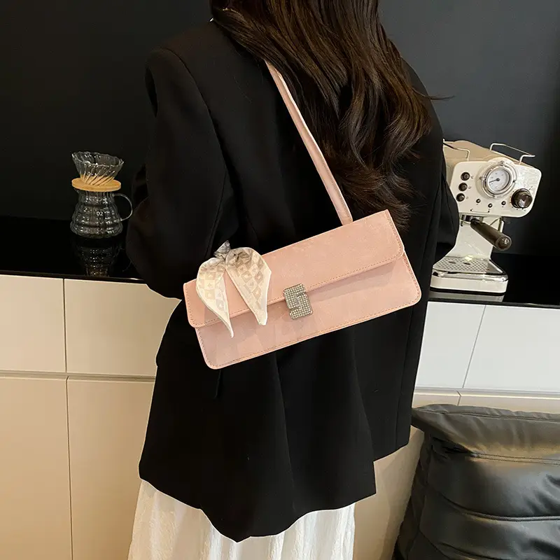 Women's Silk Scarf Shoulder Bag Cream 2025 Spring Summer - Image 6