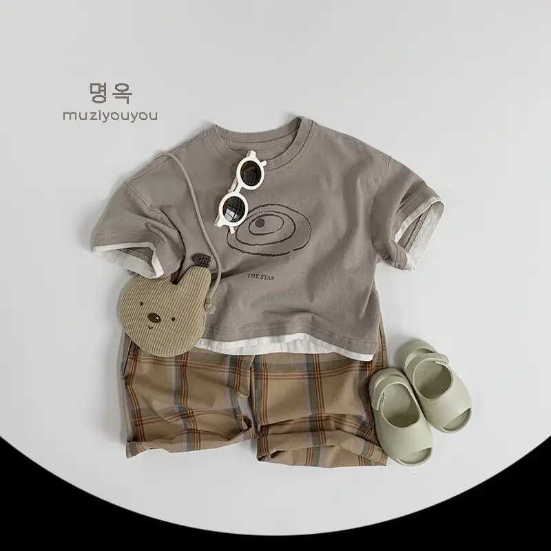 Kids Cotton T-Shirts Short Sleeve Korean Style 2026 - Image 4