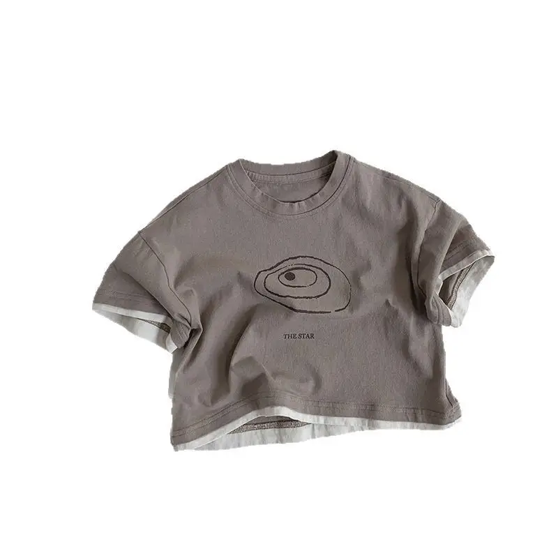 Kids Cotton T-Shirts Short Sleeve Korean Style 2026 - Image 7