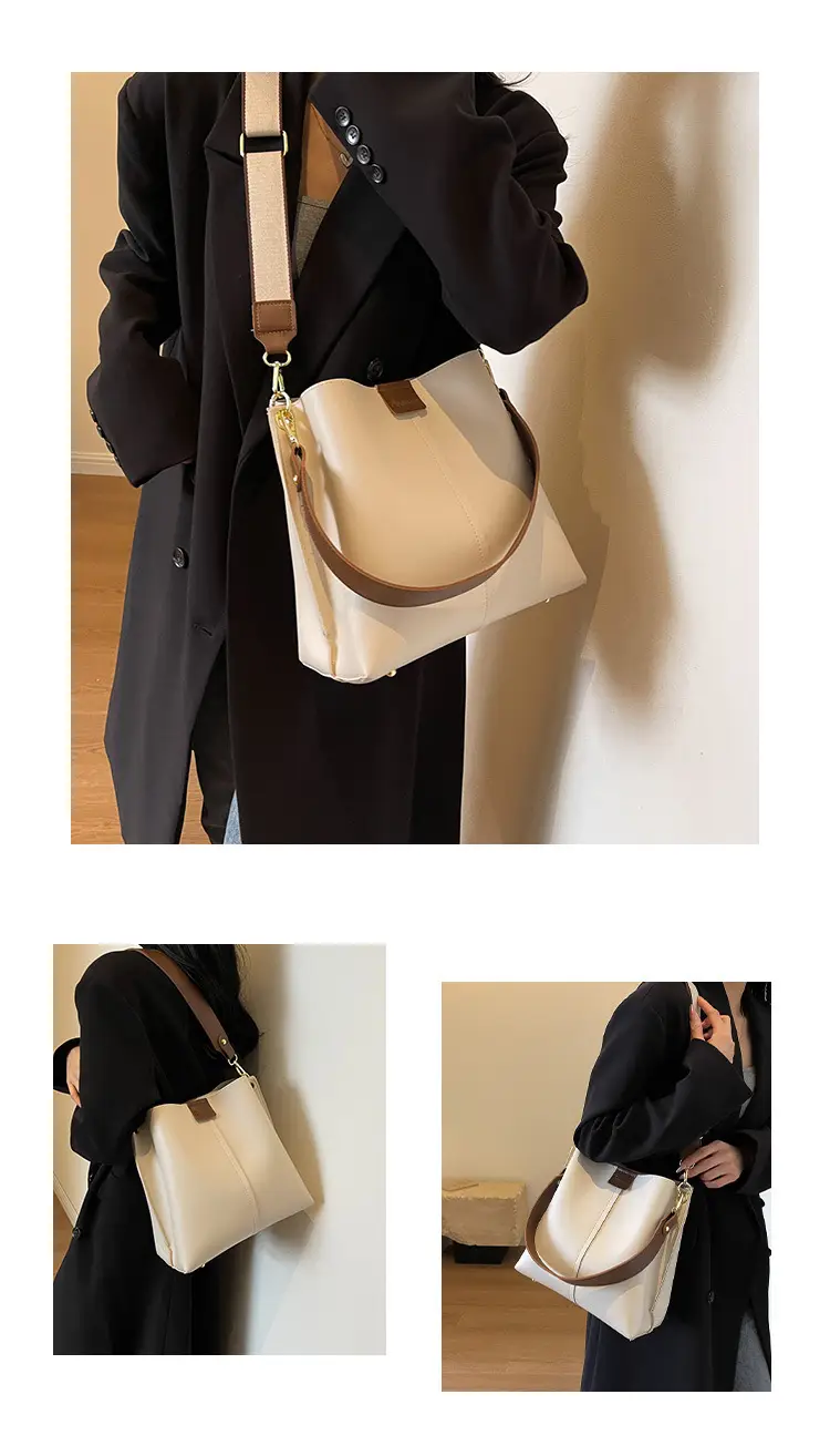 Women's Large Capacity Brown Leather Shoulder Bag — feature 9